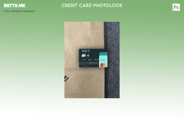 Модерен стил на предниот шаблон за фото изглед на мастеркартичка банка на САД M&